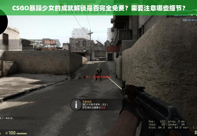 CSGO暴躁少女的成就解锁是否完全免费？需要注意哪些细节？