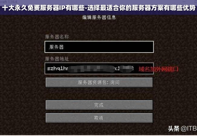 十大永久免费服务器IP有哪些-选择最适合你的服务器方案有哪些优势