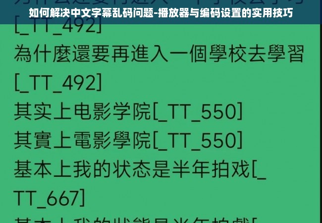 如何解决中文字幕乱码问题-播放器与编码设置的实用技巧